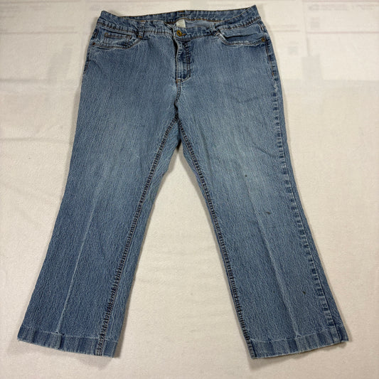 Womens Jeans Size 16 Short Light Wash Bootcut Stretch Denim Y2K Vintage Style