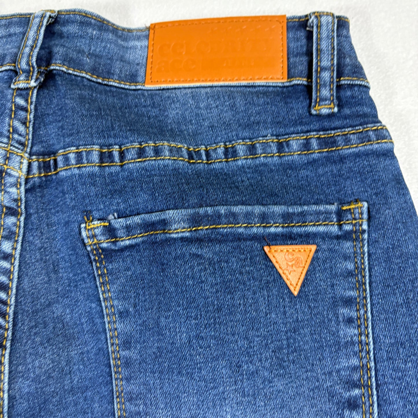 Celebrity Ace Womens Jeans 5/27 Blue Distressed Ripped Y2K Grunge Frayed Hem