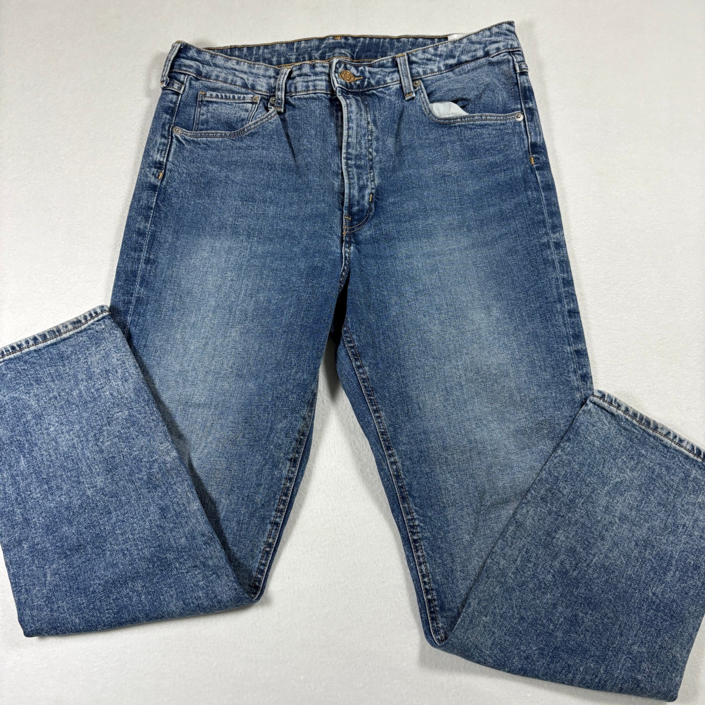 &Denim Womens Jeans 12 Blue High Rise Vintage Slim Fit Y2K Grunge Straight