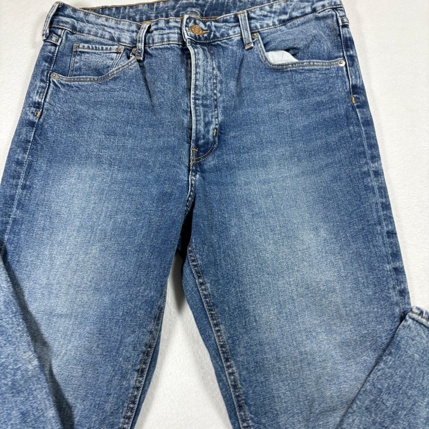 &Denim Womens Jeans 12 Blue High Rise Vintage Slim Fit Y2K Grunge Straight