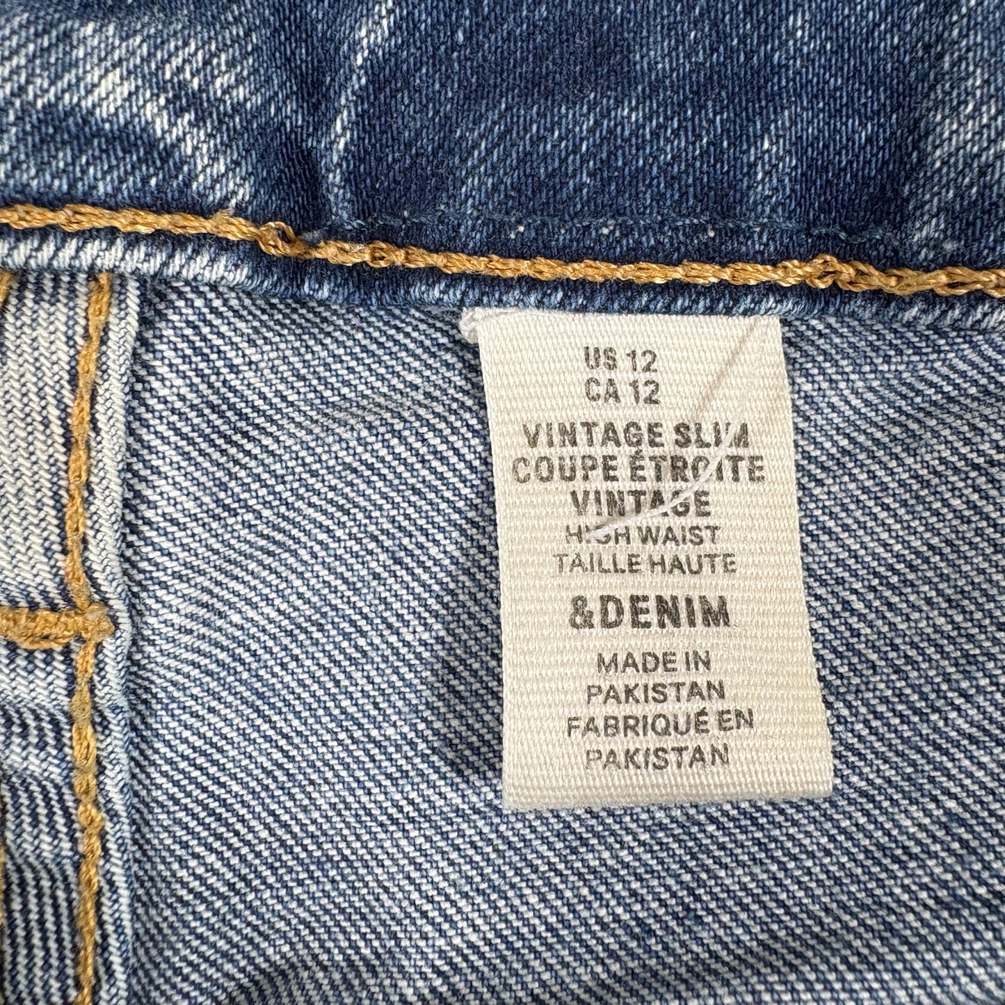 &Denim Womens Jeans 12 Blue High Rise Vintage Slim Fit Y2K Grunge Straight