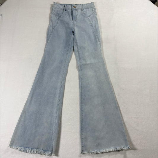 Sincerely Jules Jeans Womens 1/25 Raw Hem Flare Y2K 90s Light Wash Vintage Denim