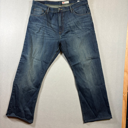 Relaxed Bootcut Jeans Wrangler 38x30 Fits Like 38X29 Blue Wash Stretch Denim