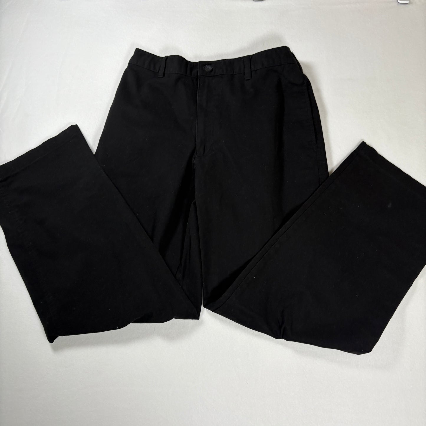 George Pants Men’s 32x30 Black Flat Front Casual Baggy Relaxed Fit