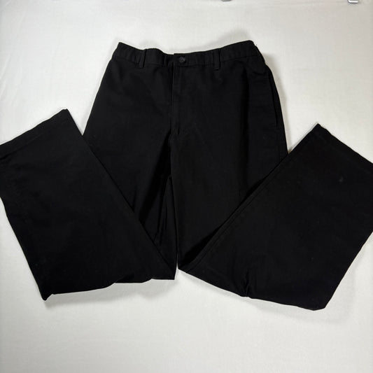 George Pants Men’s 32x30 Black Flat Front Casual Baggy Relaxed Fit