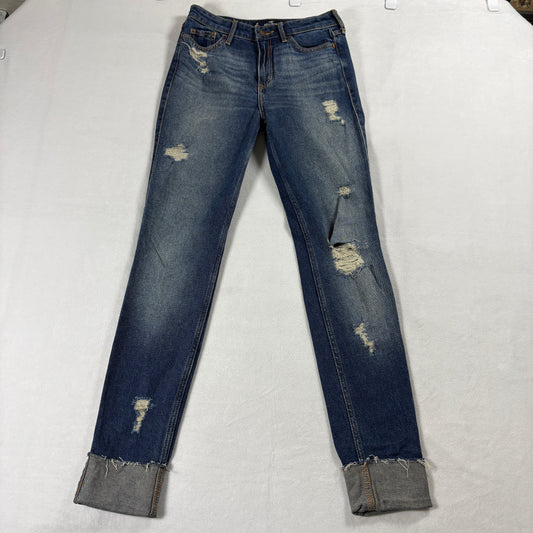 Hollister Jeans Womens W25 L30 High Rise Super Skinny Distressed Dark Wash Y2K90