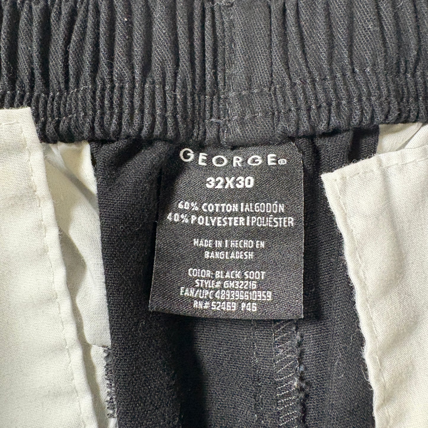 George Pants Men’s 32x30 Black Flat Front Casual Baggy Relaxed Fit