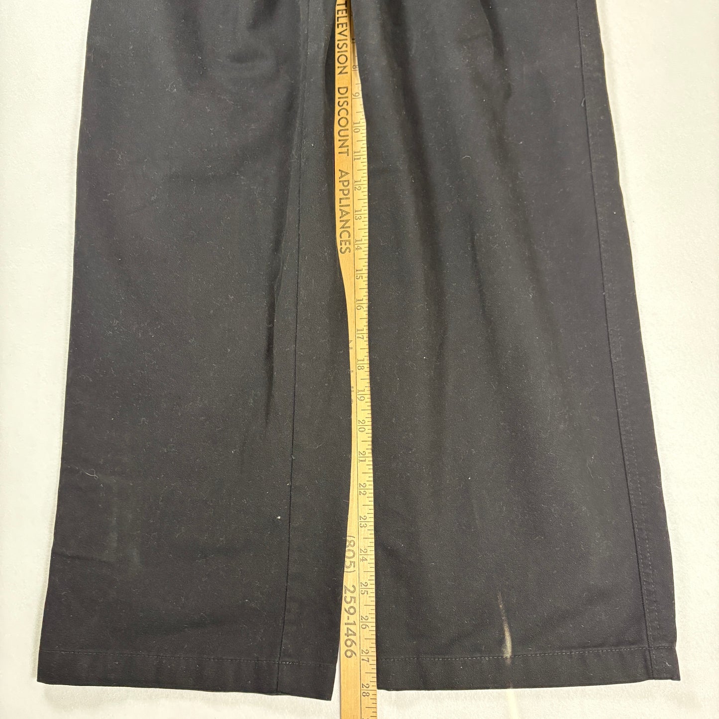 George Pants Men’s 32x30 Black Flat Front Casual Baggy Relaxed Fit