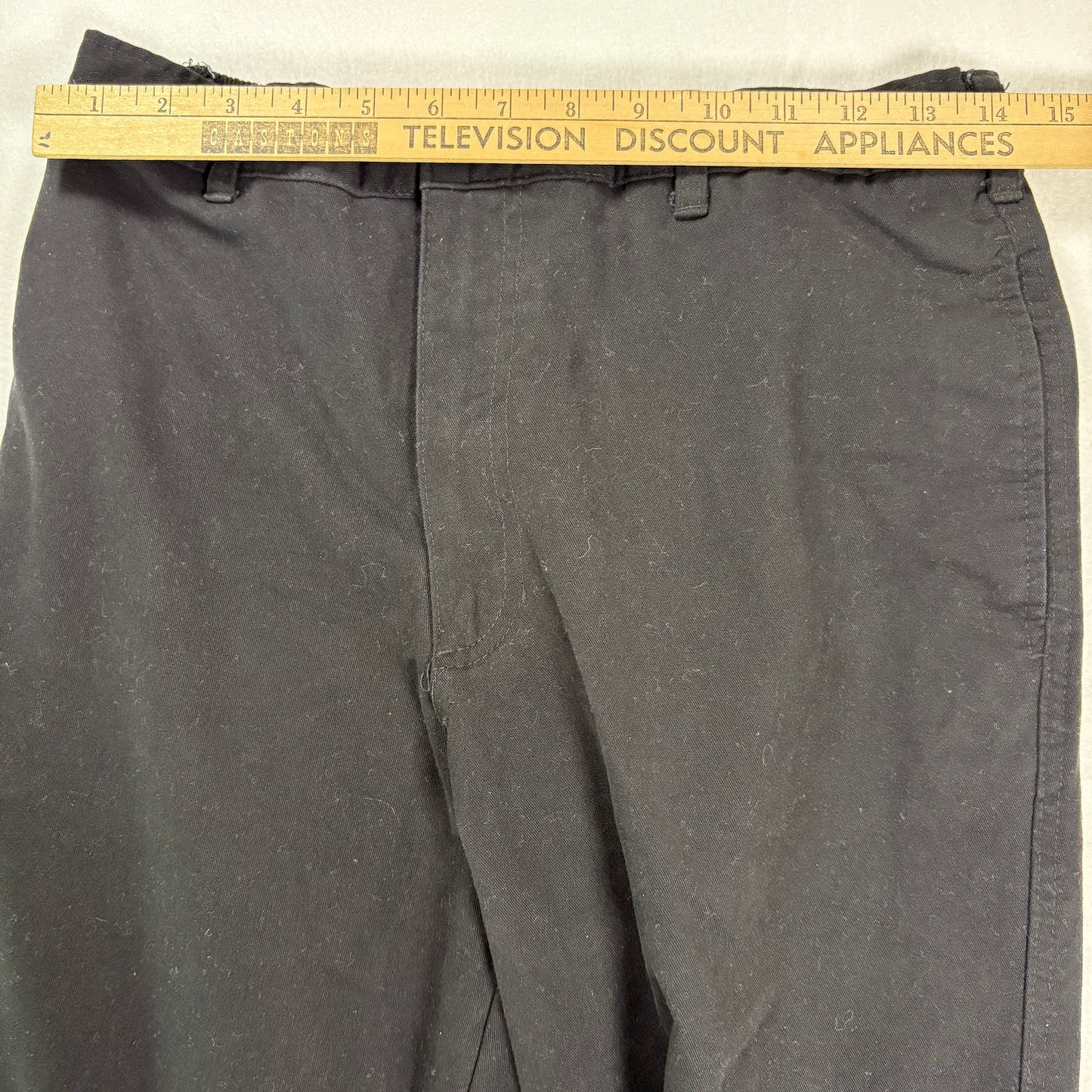 George Pants Men’s 32x30 Black Flat Front Casual Baggy Relaxed Fit