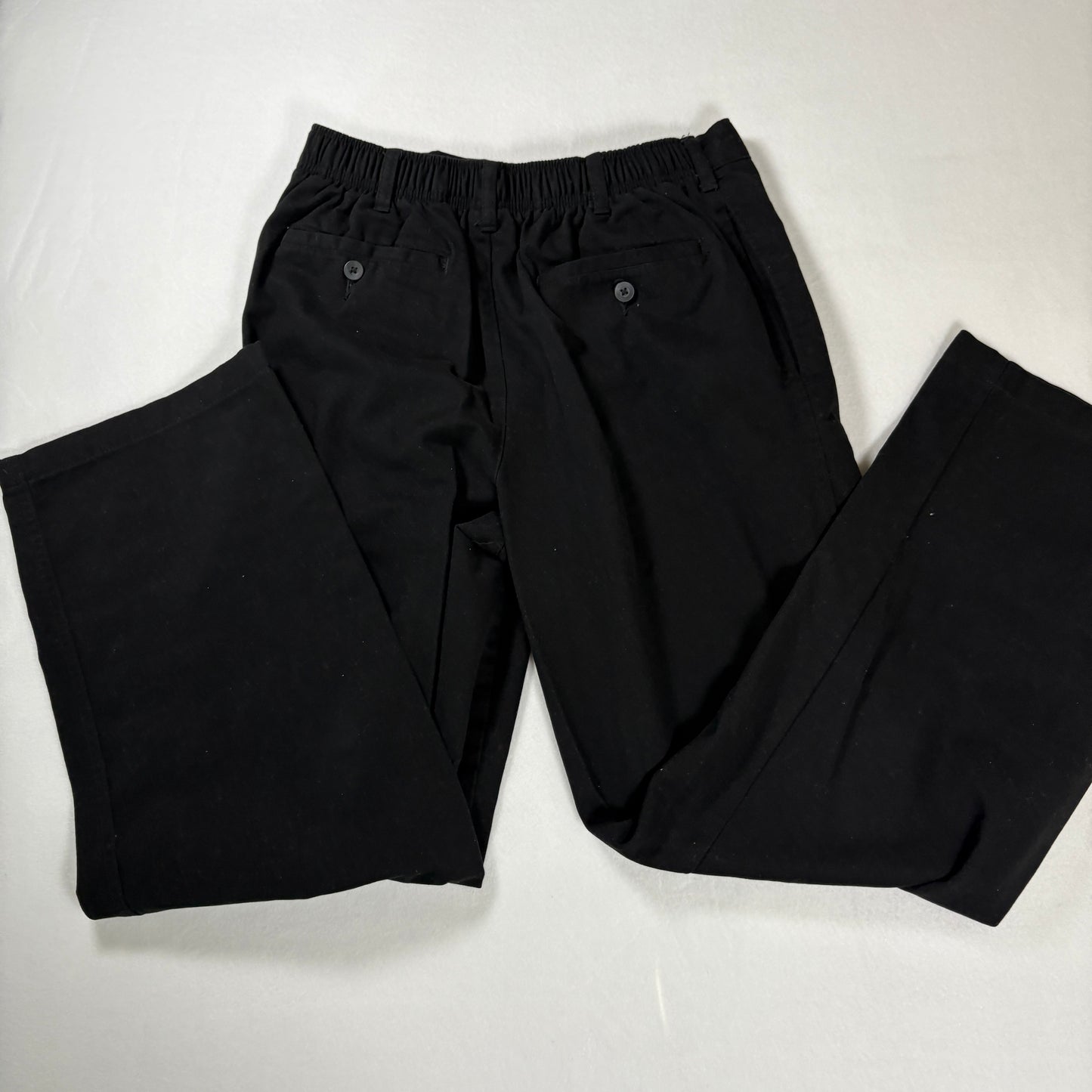George Pants Men’s 32x30 Black Flat Front Casual Baggy Relaxed Fit