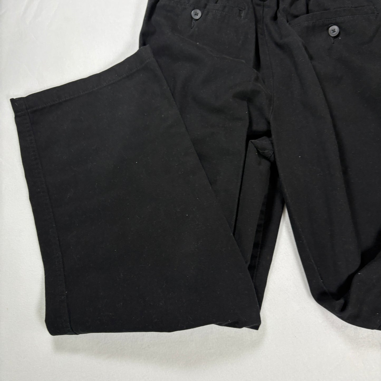 George Pants Men’s 32x30 Black Flat Front Casual Baggy Relaxed Fit