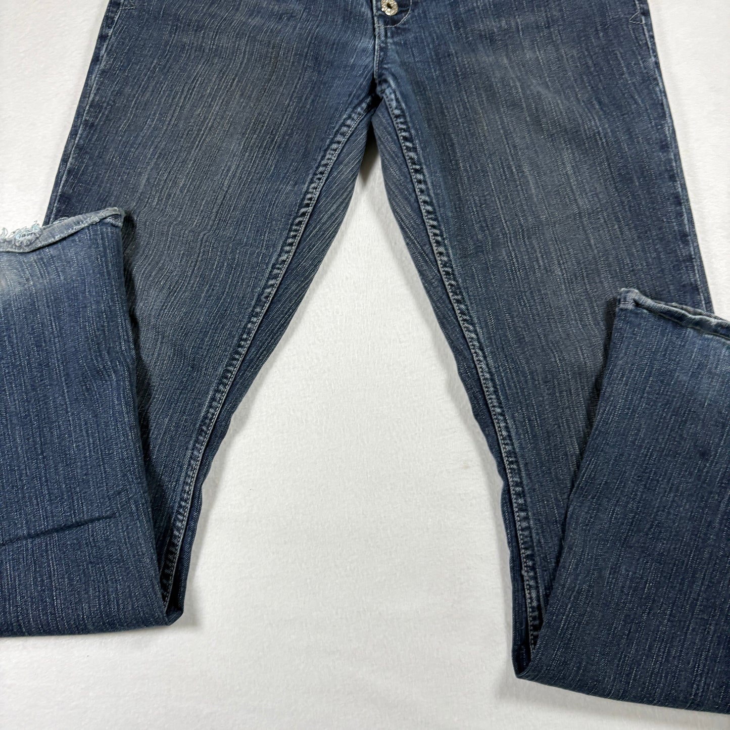 Refuge Womens Jeans 11 Blue Button Fly Y2K Vintage Grunge Stretch Bootcut Denim