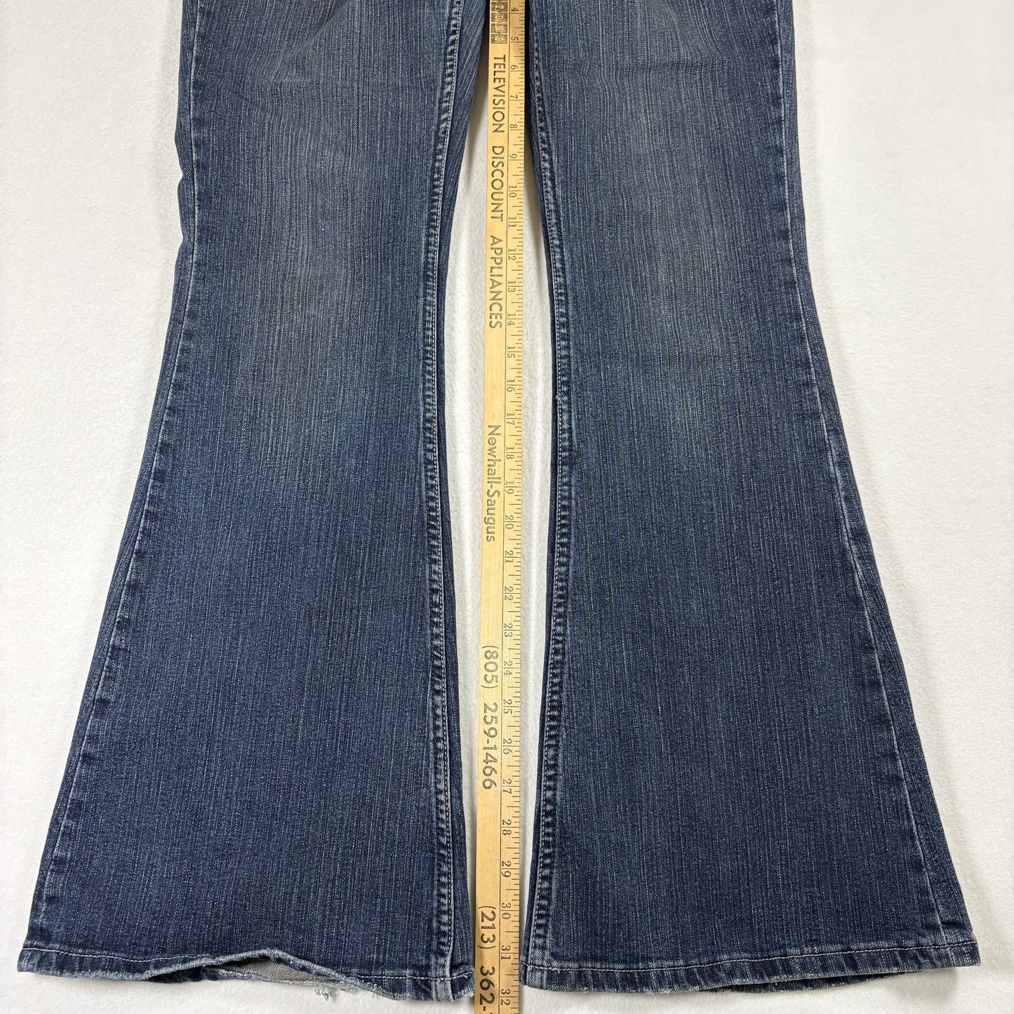 Refuge Womens Jeans 11 Blue Button Fly Y2K Vintage Grunge Stretch Bootcut Denim