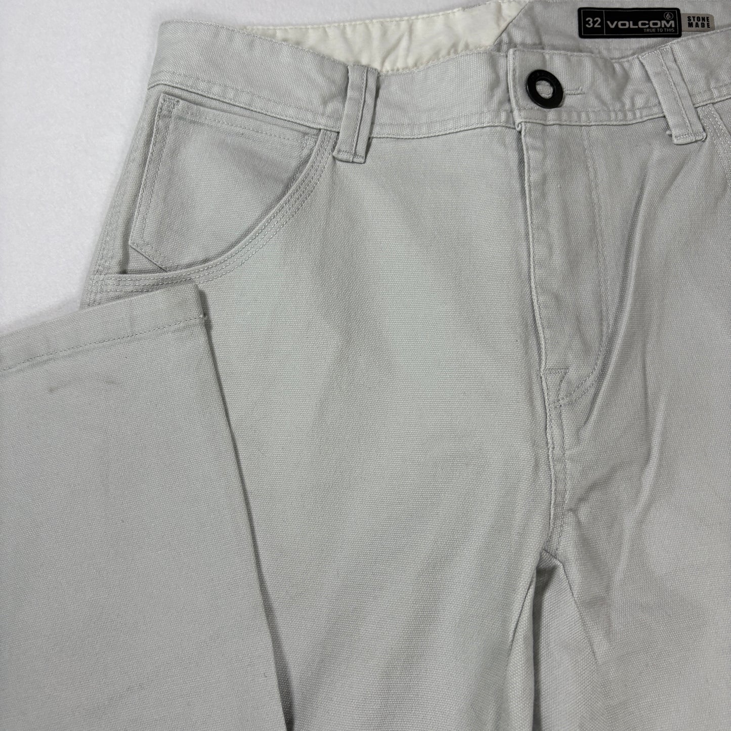 Volcom Pants Men’s 32 Gray Stone Made Straight Leg Casual Skate Baggy