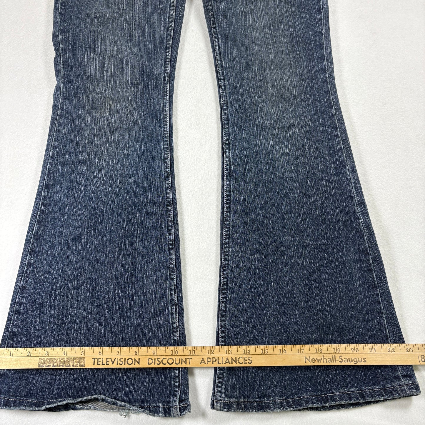 Refuge Womens Jeans 11 Blue Button Fly Y2K Vintage Grunge Stretch Bootcut Denim