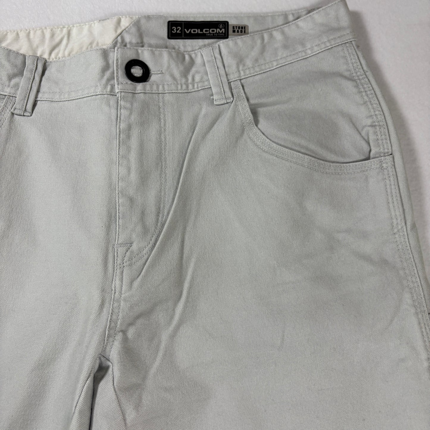 Volcom Pants Men’s 32 Gray Stone Made Straight Leg Casual Skate Baggy