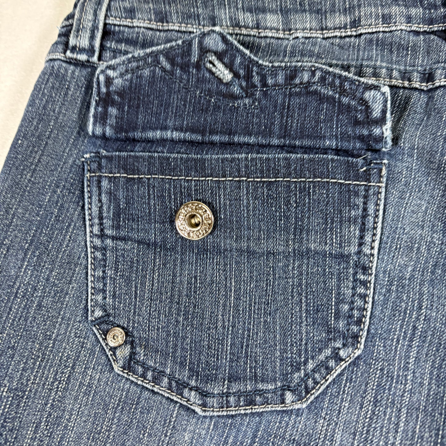 Refuge Womens Jeans 11 Blue Button Fly Y2K Vintage Grunge Stretch Bootcut Denim