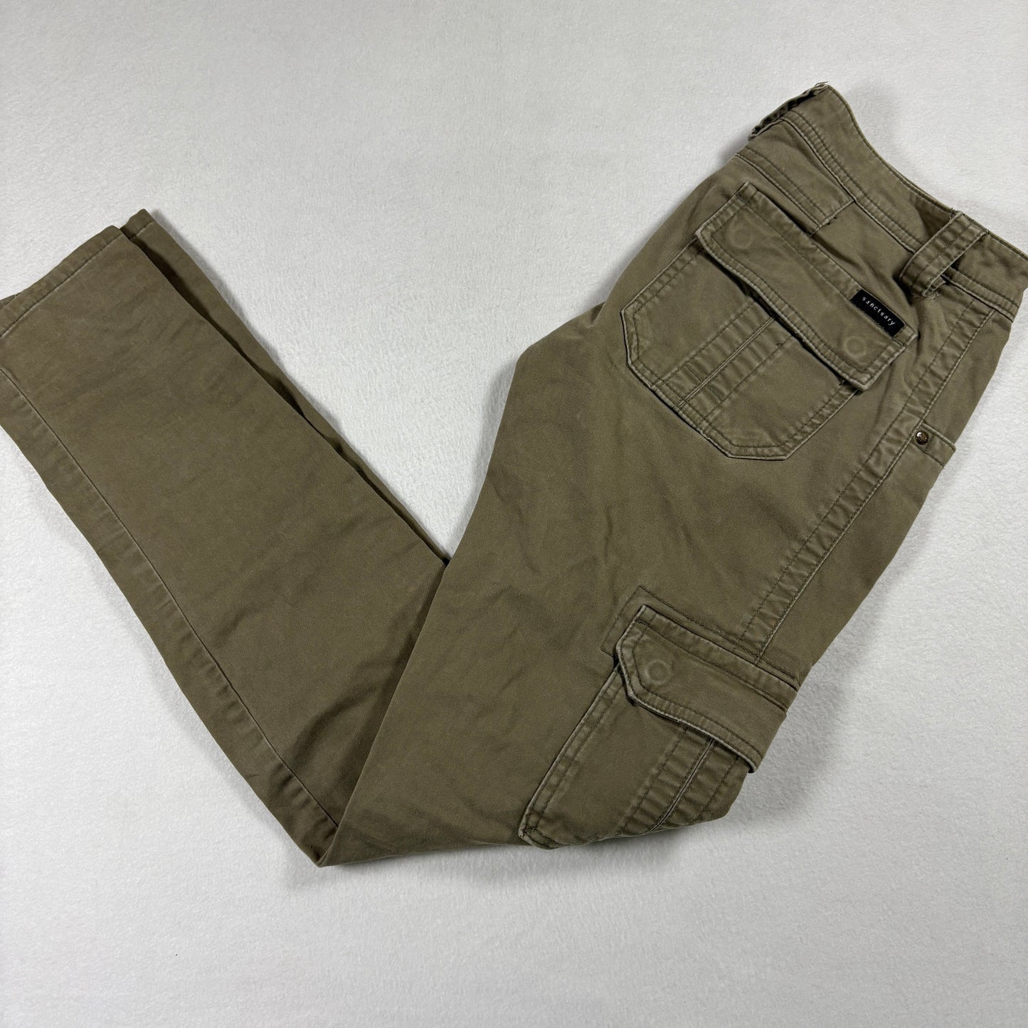 Sanctuary Womens Cargo Pants 25 Green Utility Y2K Grunge Military Streetwear