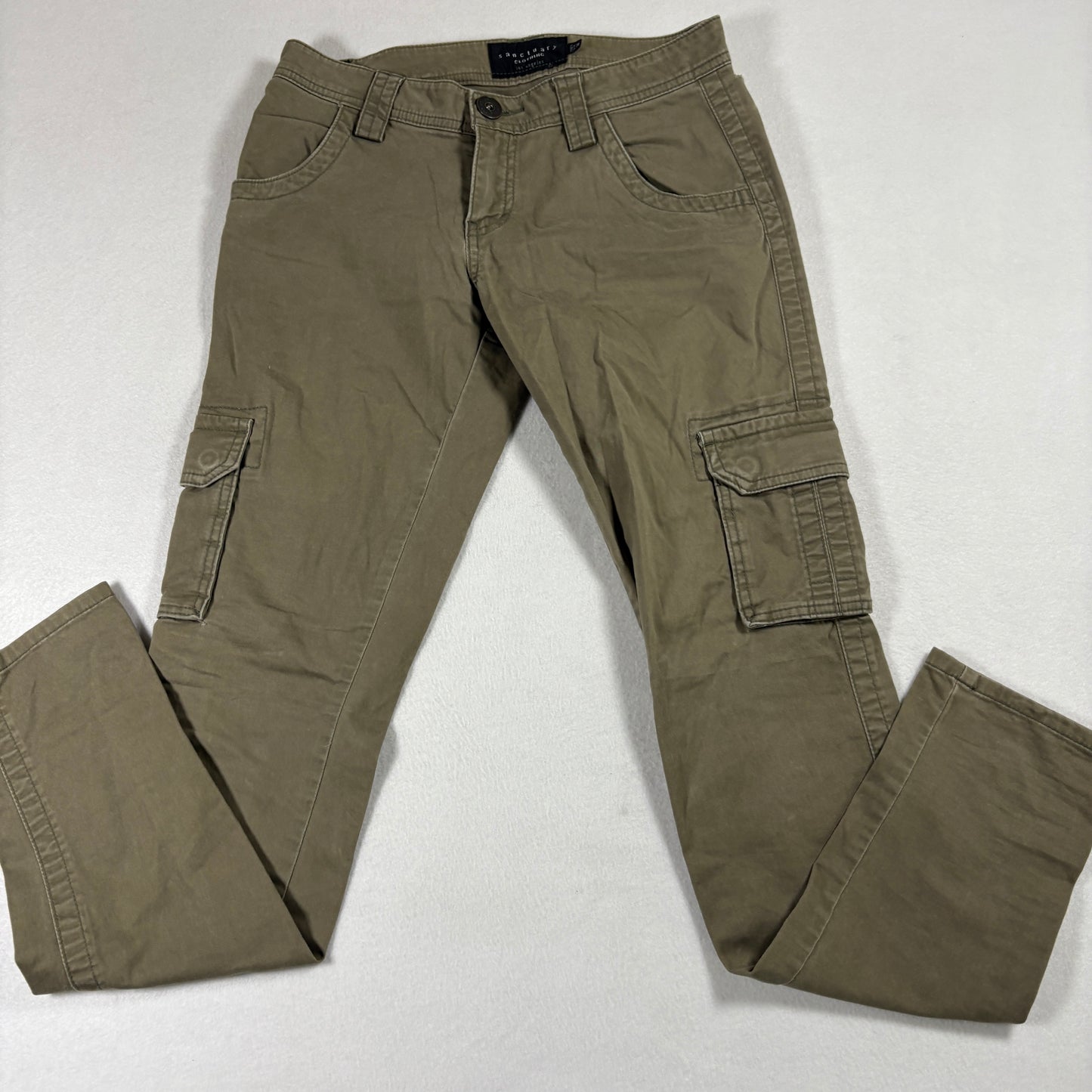 Sanctuary Womens Cargo Pants 25 Green Utility Y2K Grunge Military Streetwear