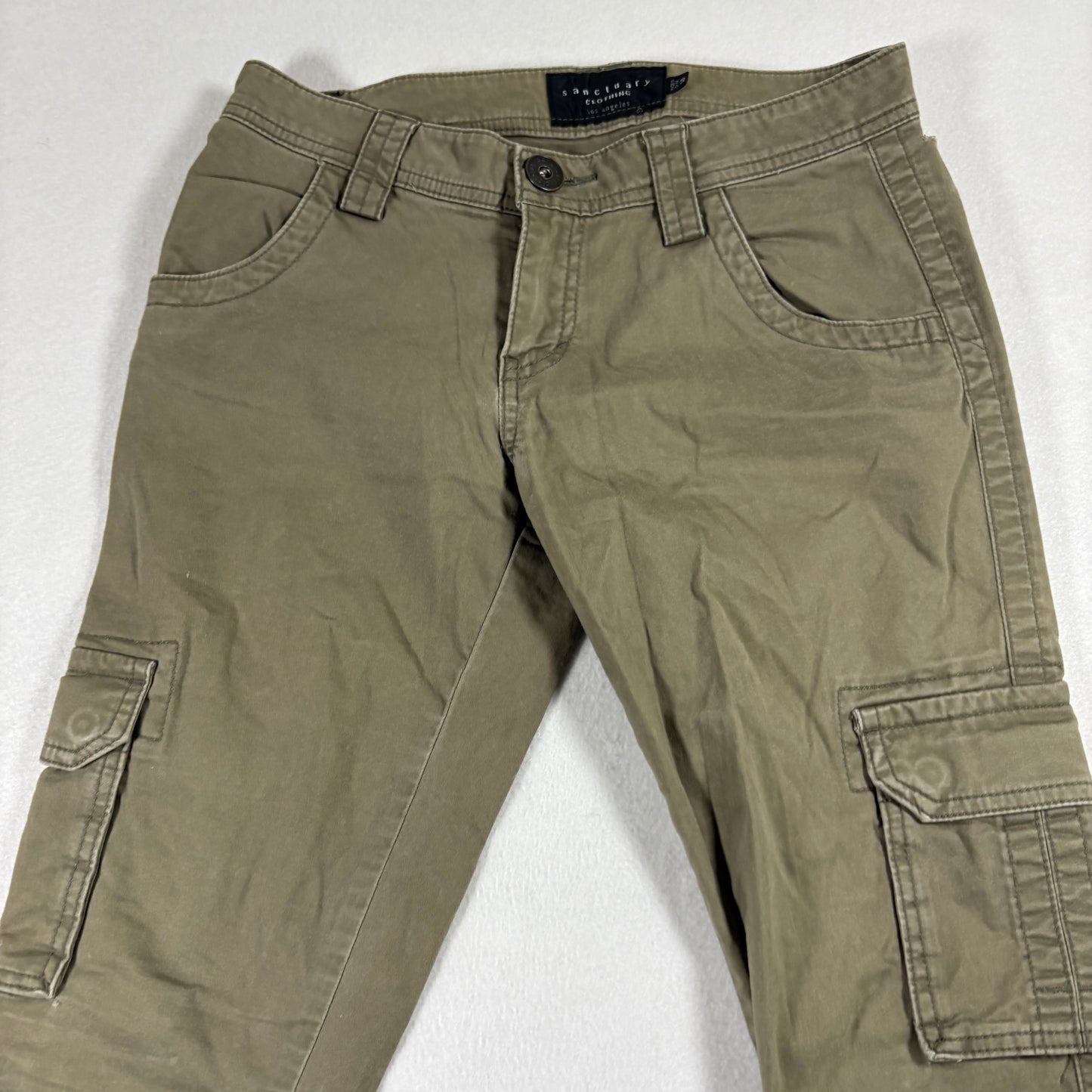 Sanctuary Womens Cargo Pants 25 Green Utility Y2K Grunge Military Streetwear