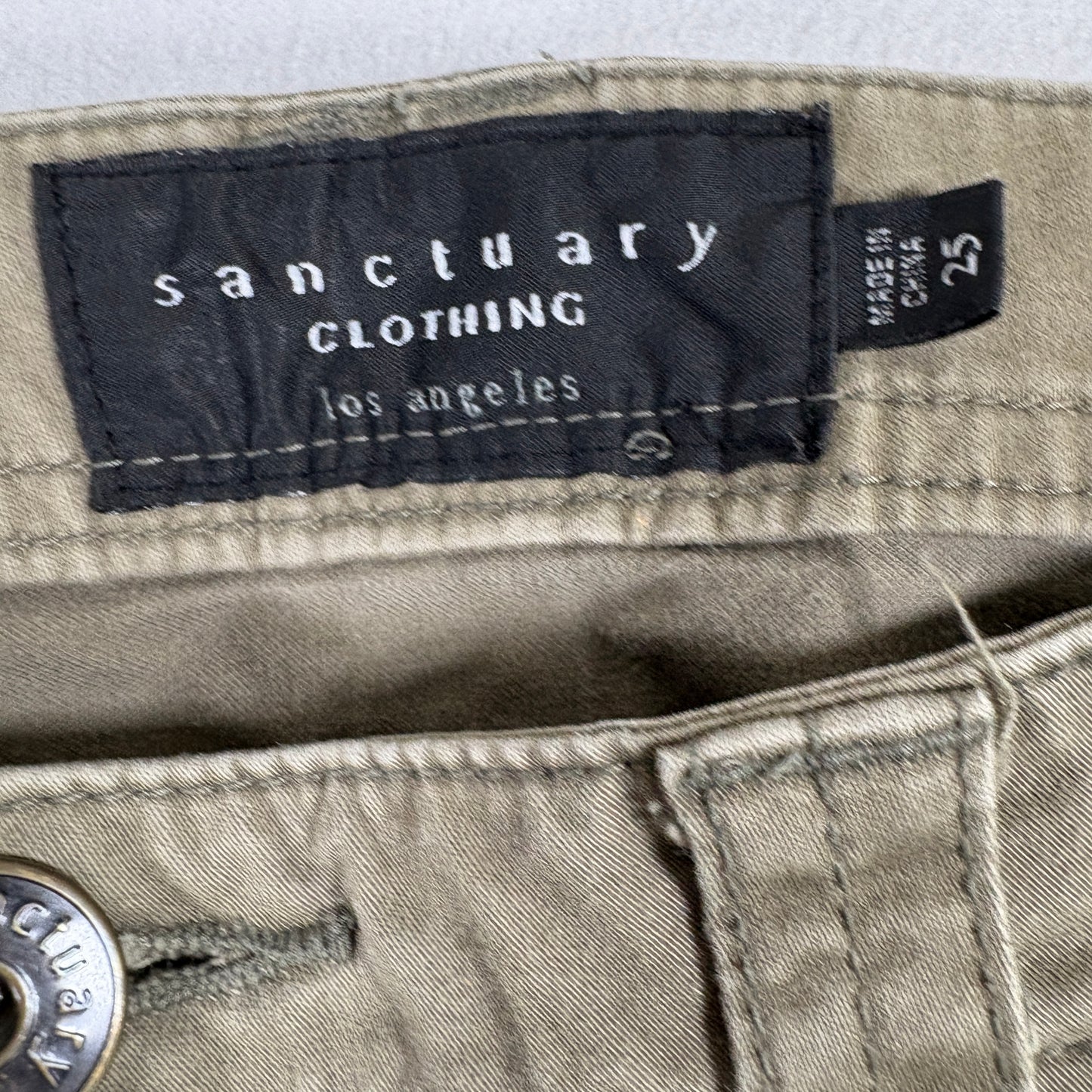 Sanctuary Womens Cargo Pants 25 Green Utility Y2K Grunge Military Streetwear