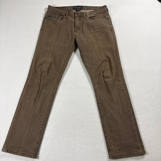 U.S. Polo Assn Jeans Mens W32 L30 Brown Stretch Slim Straight Vintage Y2K Retro!