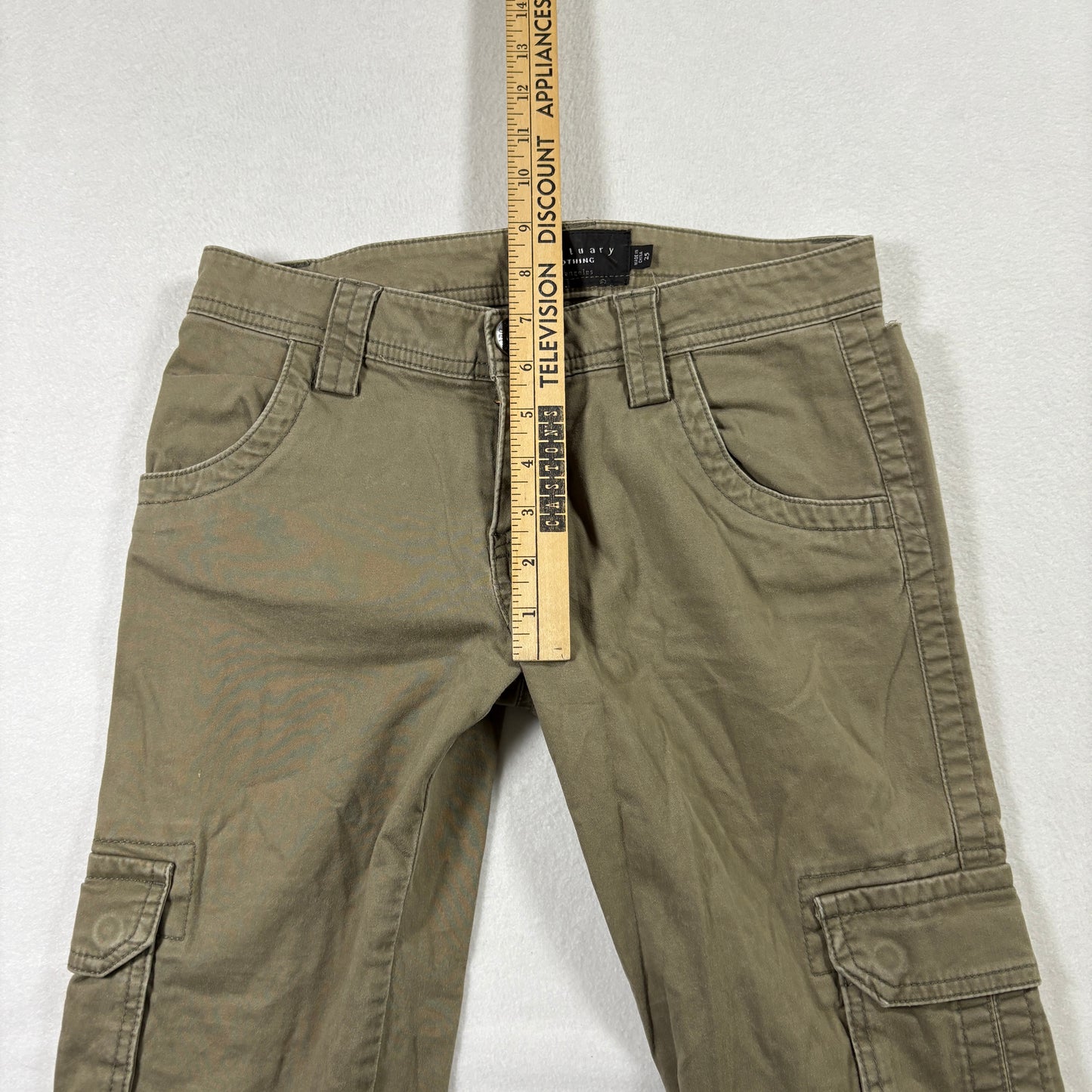 Sanctuary Womens Cargo Pants 25 Green Utility Y2K Grunge Military Streetwear