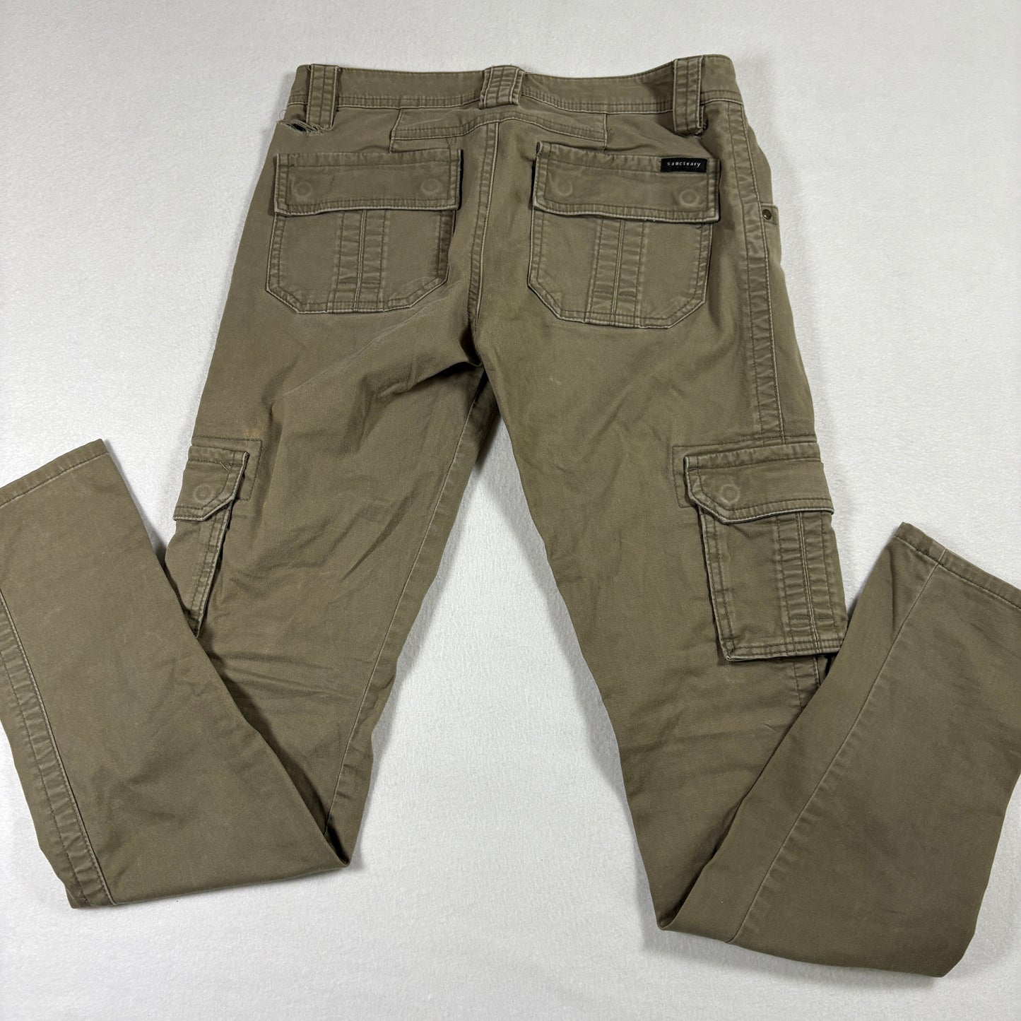 Sanctuary Womens Cargo Pants 25 Green Utility Y2K Grunge Military Streetwear