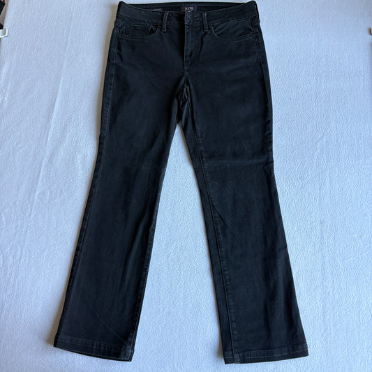 NYDJ Marilyn Straight Womens Jeans 6P Black Lift Tuck Stretch Slim Straight Denim