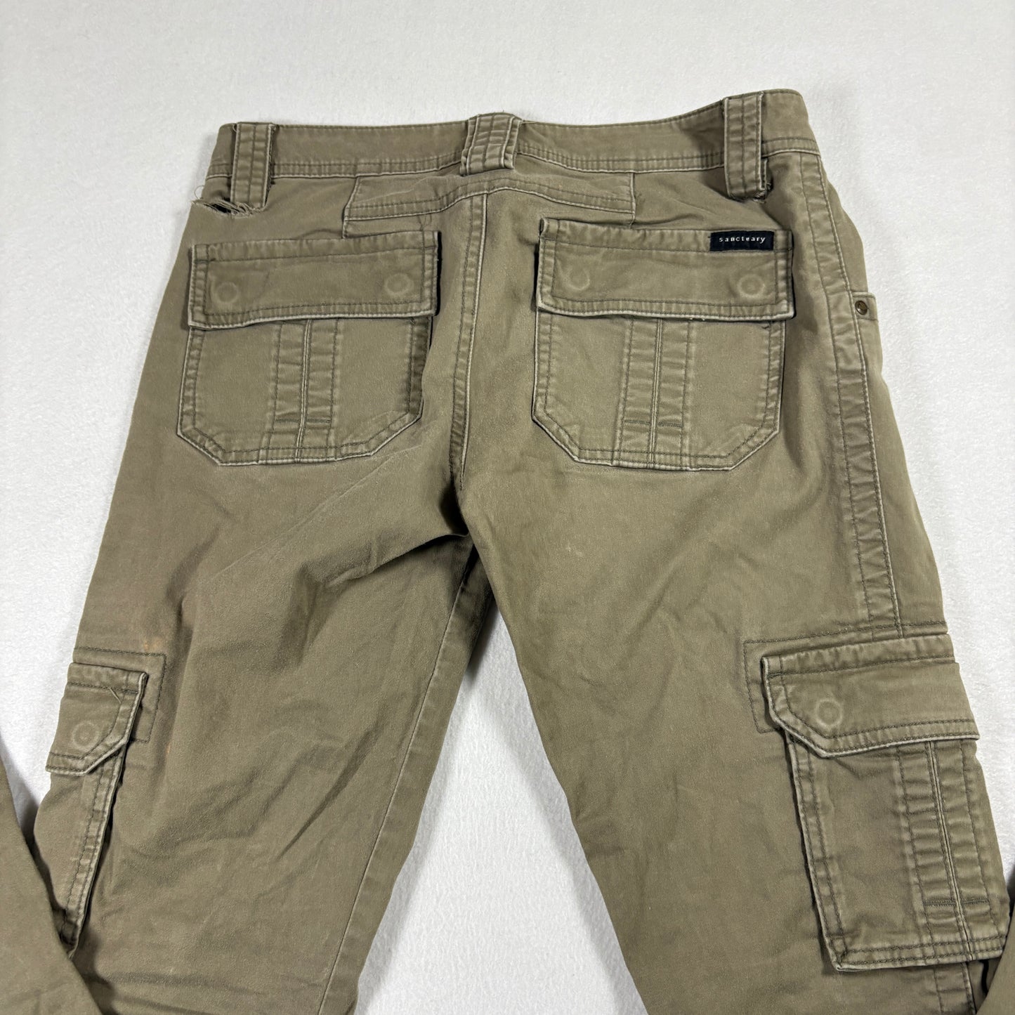 Sanctuary Womens Cargo Pants 25 Green Utility Y2K Grunge Military Streetwear