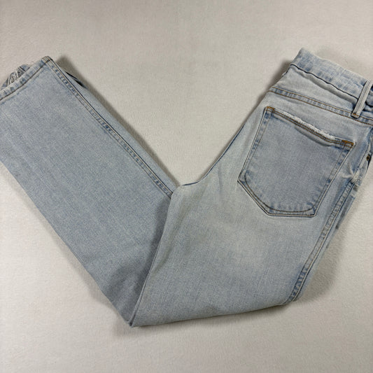 Good American Womens Jeans 4/27 Light Wash Distressed Ripped Y2K Grunge Denim
