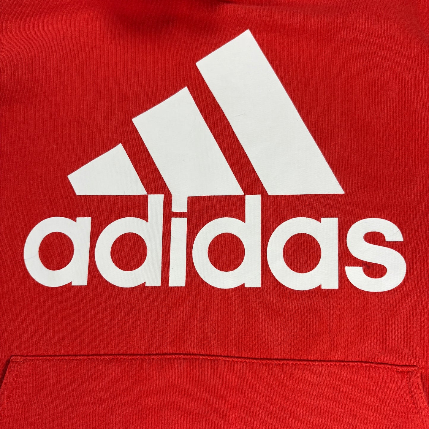 Adidas Kids Hoodie Red Navy Pullover Sweatshirt Logo Medium 10/12