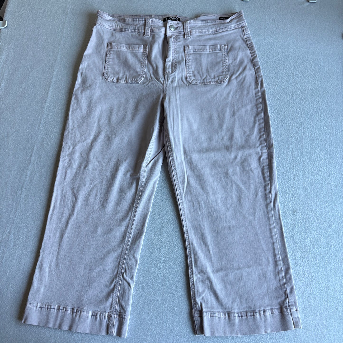 Buffalo David Bitton Brigette High Rise Crop Pants Womens 16/36 Beige Stretch