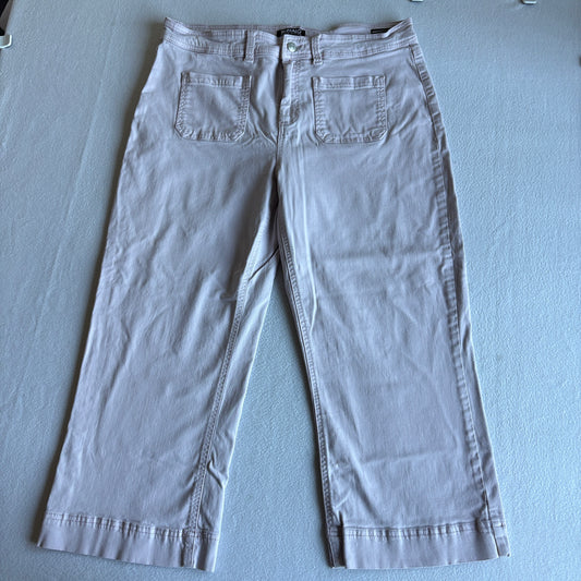 Buffalo David Bitton Brigette High Rise Crop Pants Womens 16/36 Beige Stretch