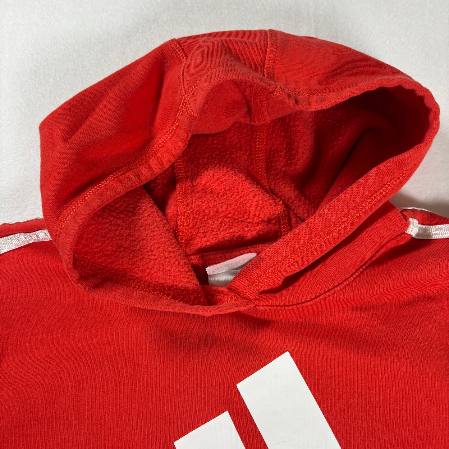 Adidas Kids Hoodie Red Navy Pullover Sweatshirt Logo Medium 10/12