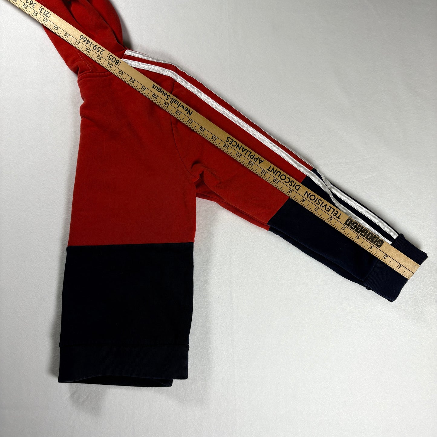 Adidas Kids Hoodie Red Navy Pullover Sweatshirt Logo Medium 10/12