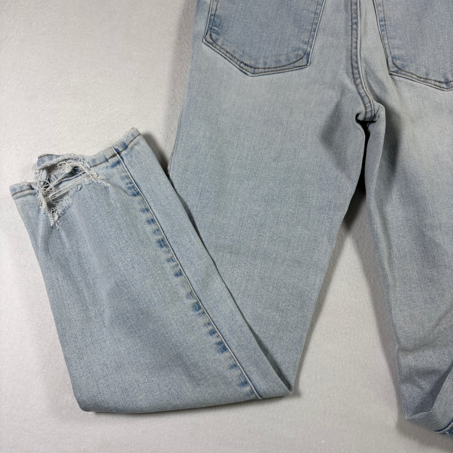 Good American Womens Jeans 4/27 Light Wash Distressed Ripped Y2K Grunge Denim