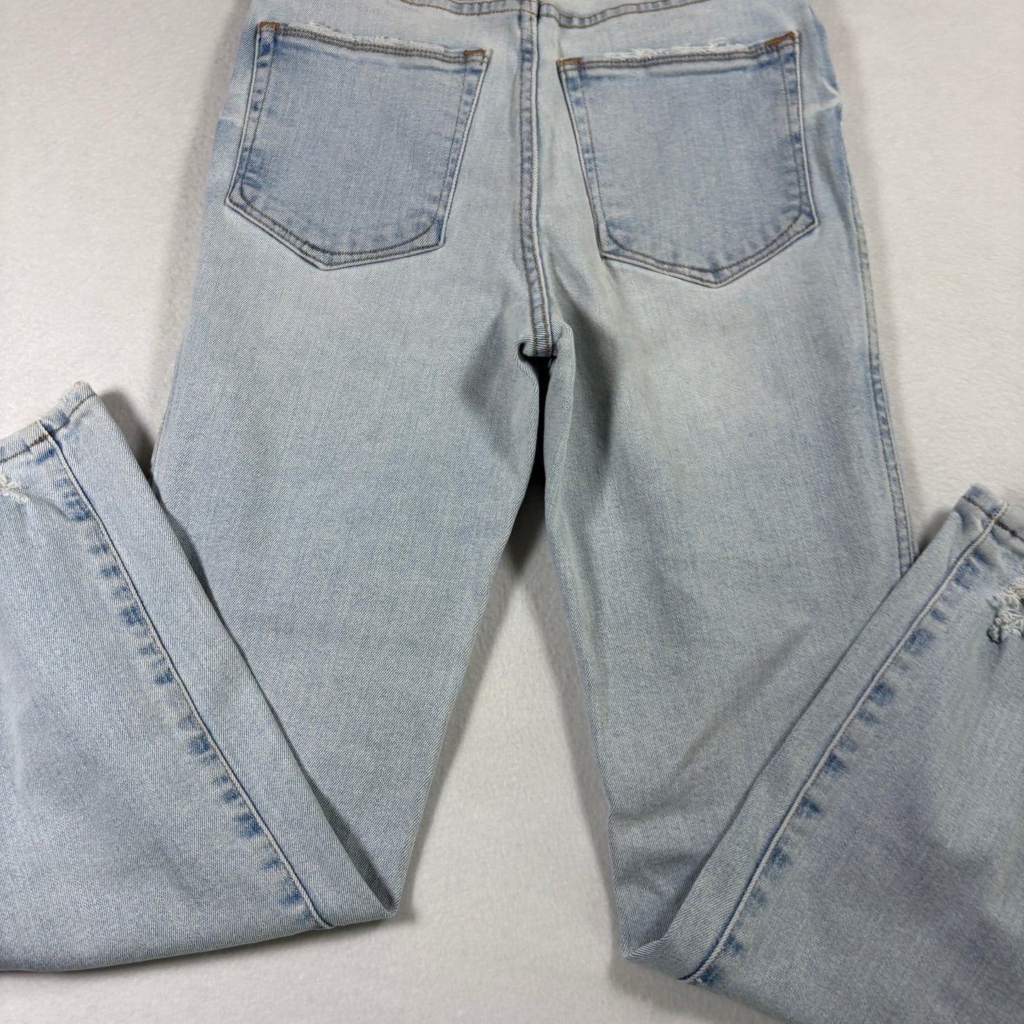 Good American Womens Jeans 4/27 Light Wash Distressed Ripped Y2K Grunge Denim