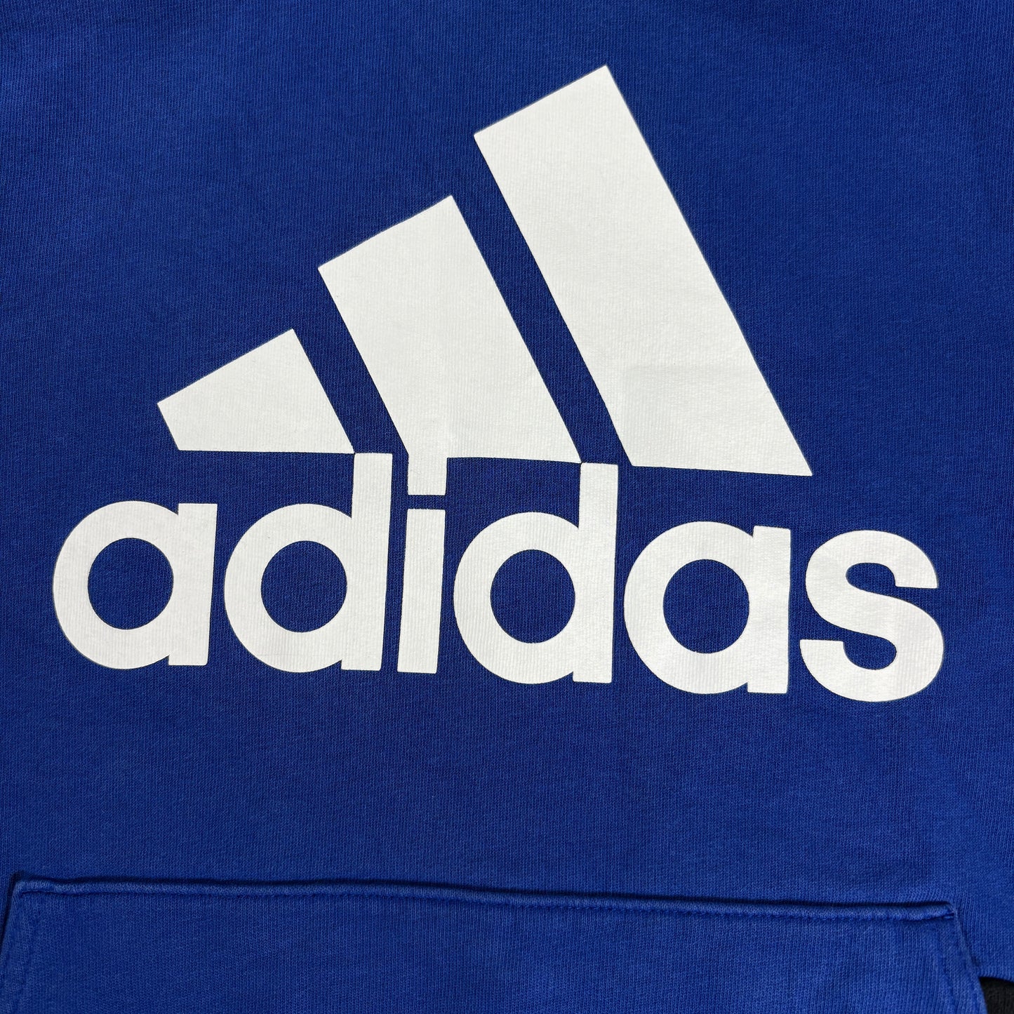 Adidas Kids Hoodie Blue Black Pullover Sweatshirt Logo Medium 10/12