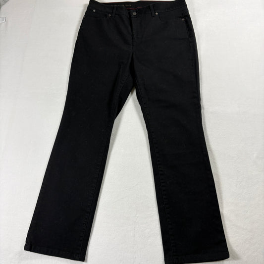 Vintage Black Jeans Womens 12P Straight Leg Y2K Retro Streetwear Pants Style Fits