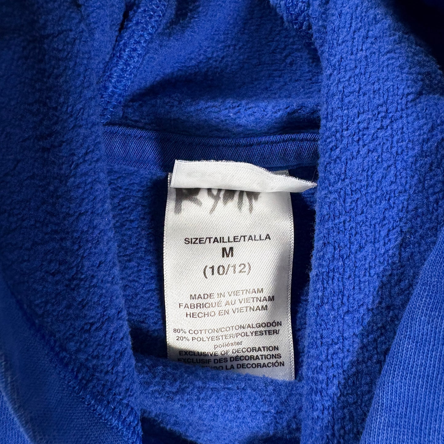 Adidas Kids Hoodie Blue Black Pullover Sweatshirt Logo Medium 10/12