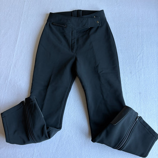 Obermeyer Womens Ski Pants 10S Black Softshell Stretch Snowboard Zip Leg Vents