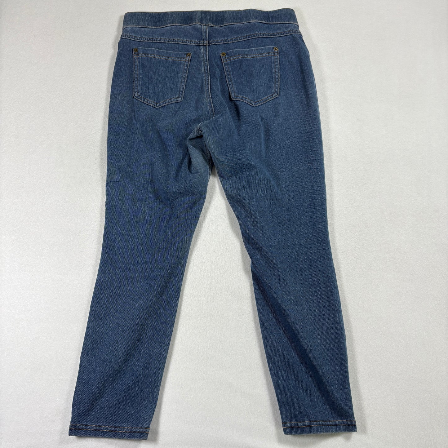 Womens Jeans 10 Blue Pull On Jeggings Stretch Denim Curvy Bootcut Y2K Vintage