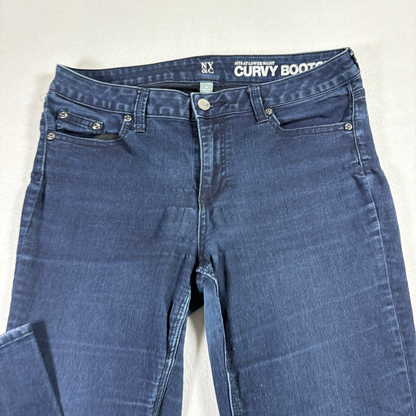 NY&C Womens Jeans Size 10 Curvy Bootcut Dark Wash Denim Y2K 90s Grunge Stretch