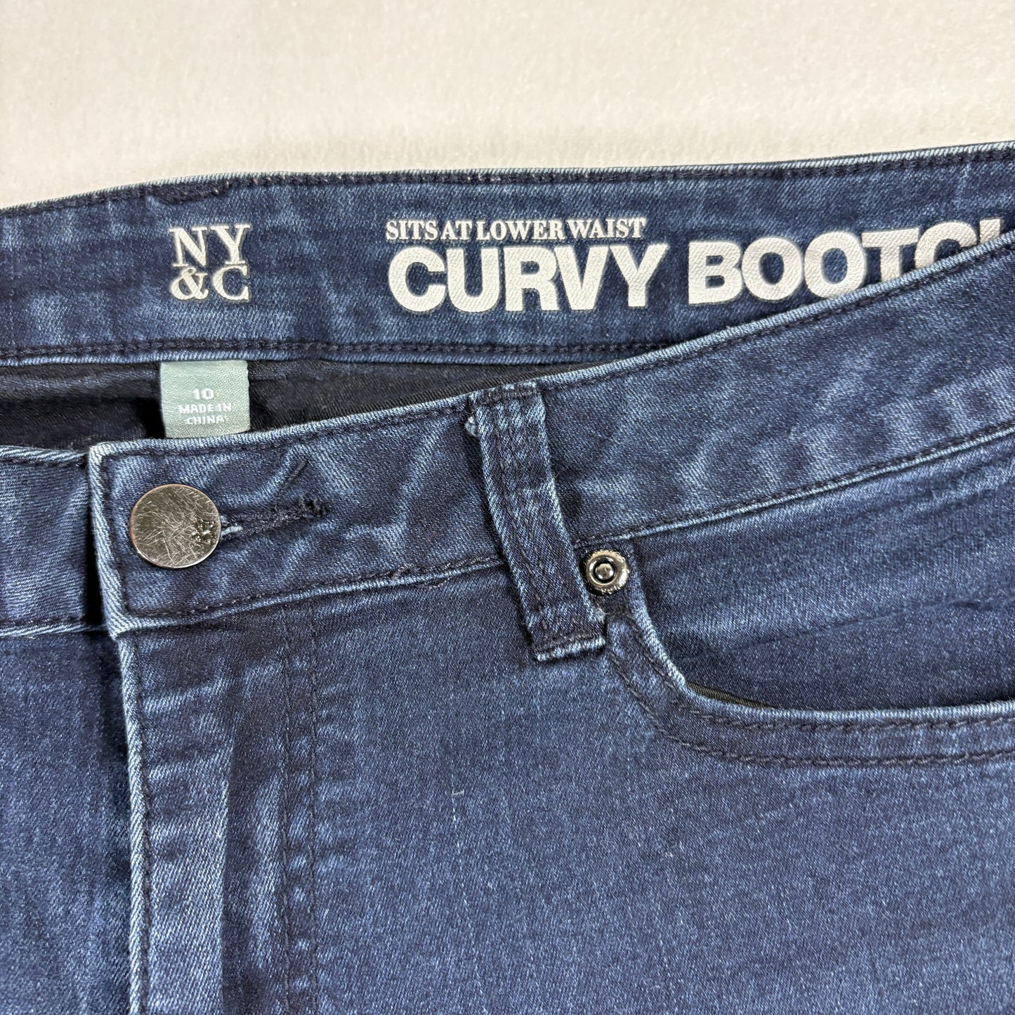 NY&C Womens Jeans Size 10 Curvy Bootcut Dark Wash Denim Y2K 90s Grunge Stretch