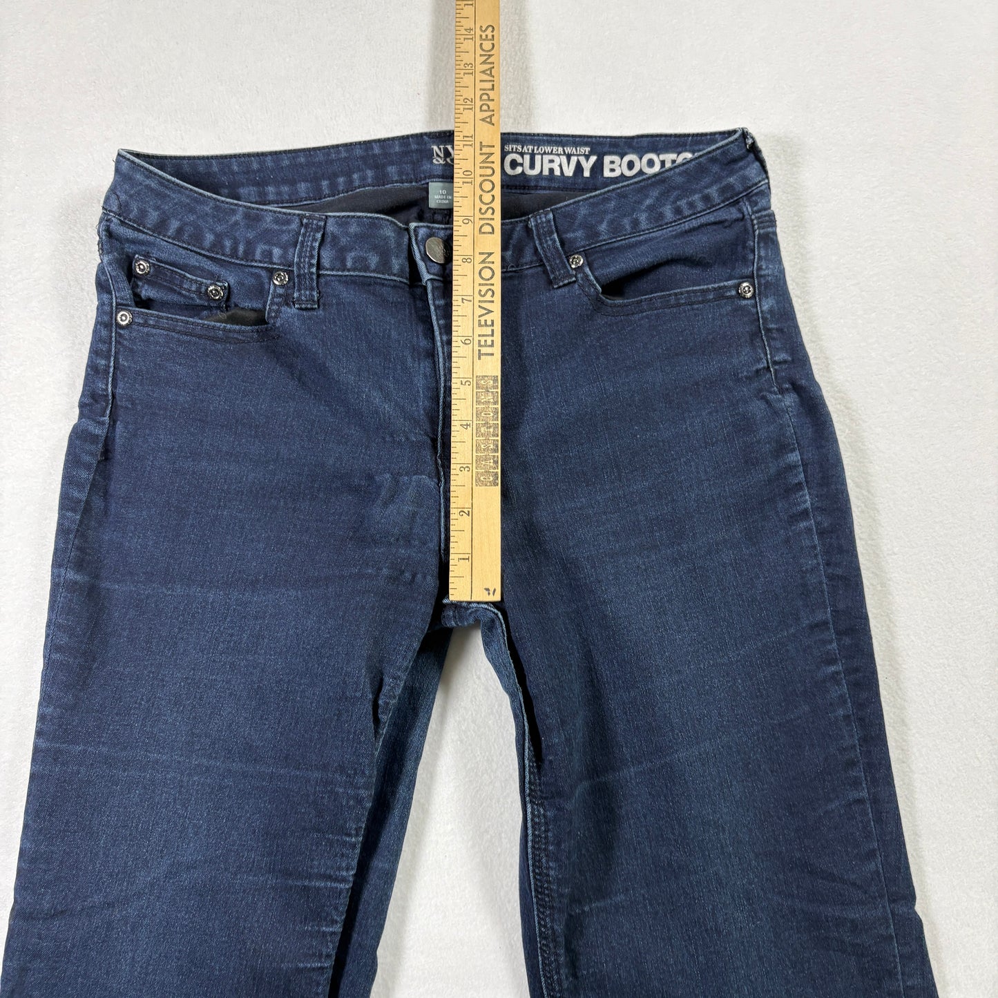 NY&C Womens Jeans Size 10 Curvy Bootcut Dark Wash Denim Y2K 90s Grunge Stretch