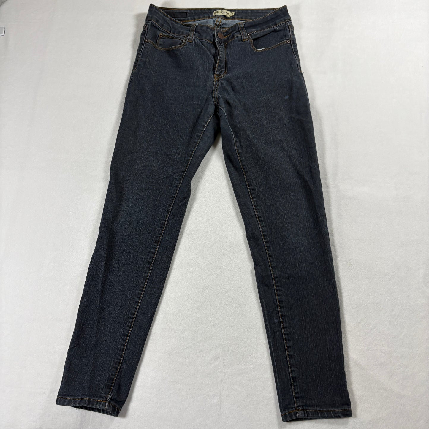 Vintage Skinny Jeans Womens 9 Dark Wash Y2K Retro Stretch Denim Streetwear Style