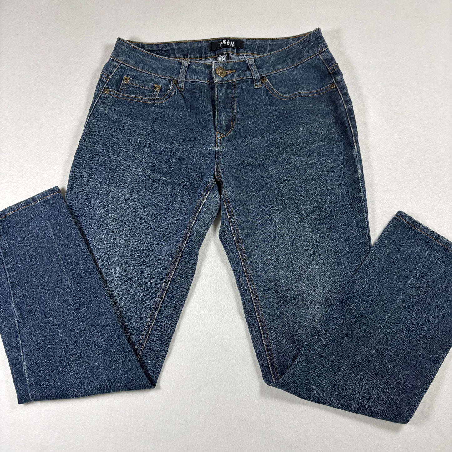 Beau Dawson Womens Jeans 8P Petite Bootcut Blue Denim Stretch Y2K 90s Grunge