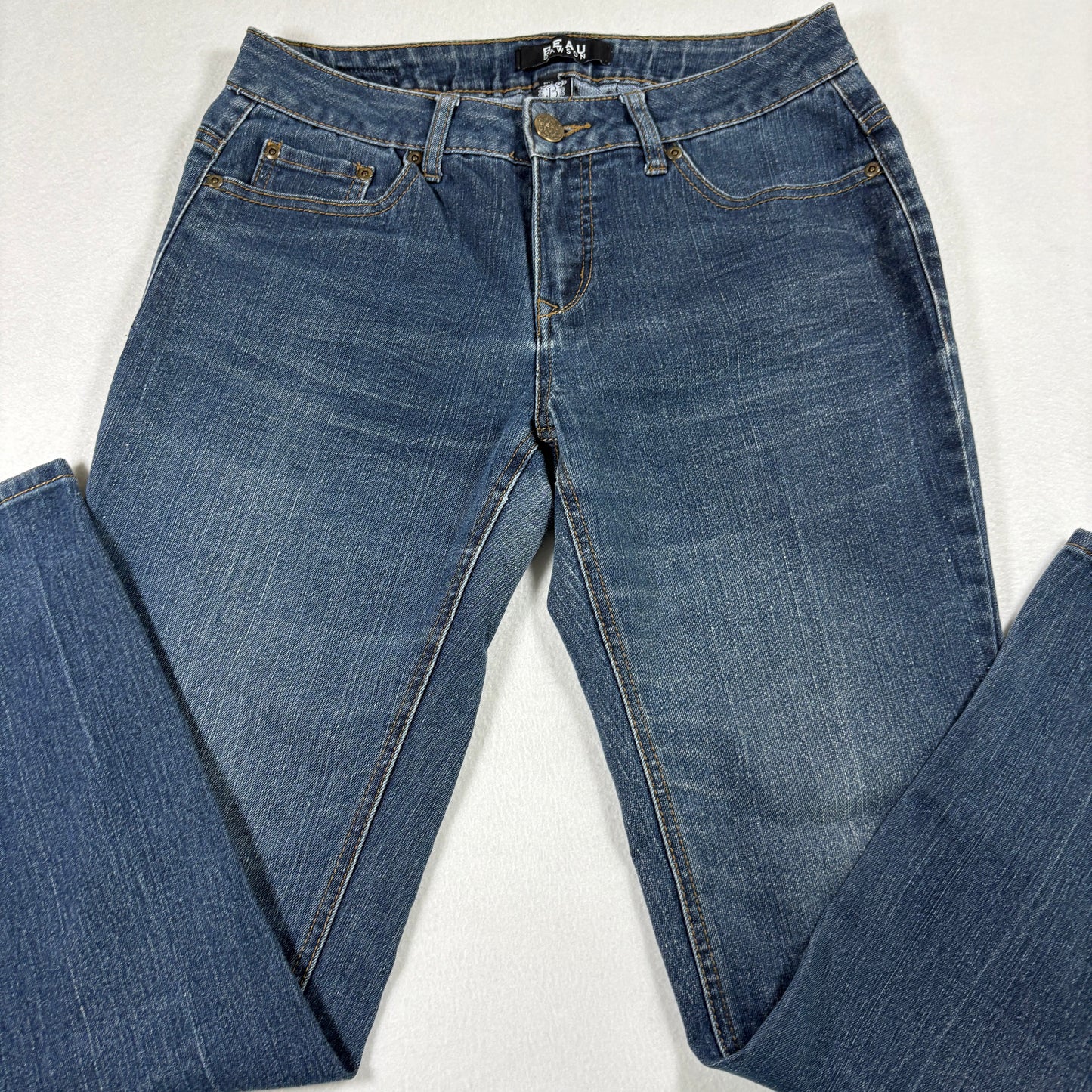 Beau Dawson Womens Jeans 8P Petite Bootcut Blue Denim Stretch Y2K 90s Grunge