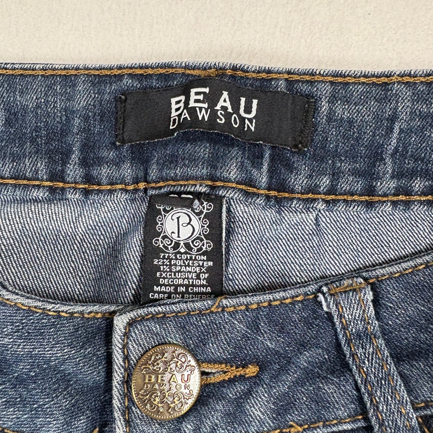 Beau Dawson Womens Jeans 8P Petite Bootcut Blue Denim Stretch Y2K 90s Grunge